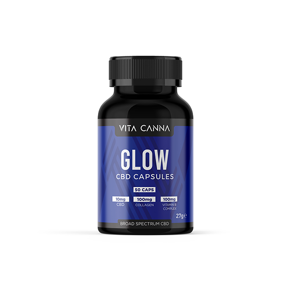 Vita Canna 500mg Broad Spectrum CBD Vegan Capsules - 50 Caps - Glow