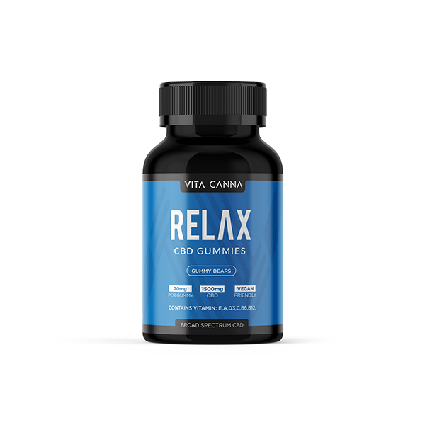 Vita Canna Broad Spectrum 1500mg CBD Vegan Gummy Bears - Relax