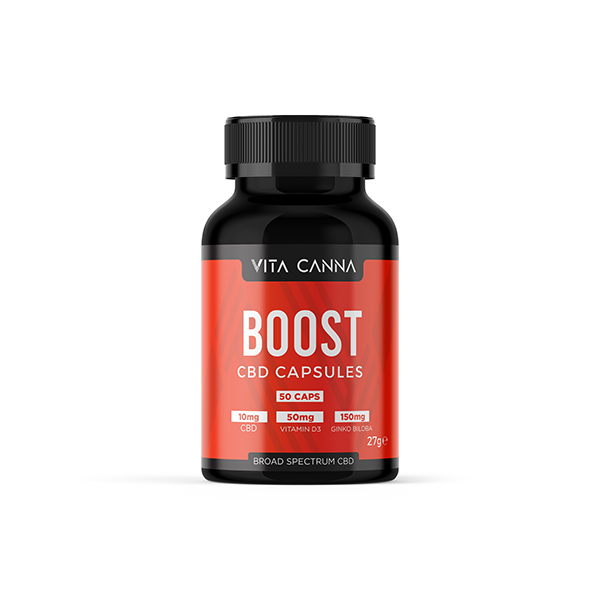 Vita Canna 500mg Broad Spectrum CBD Vegan Capsules - 50 Caps - Boost