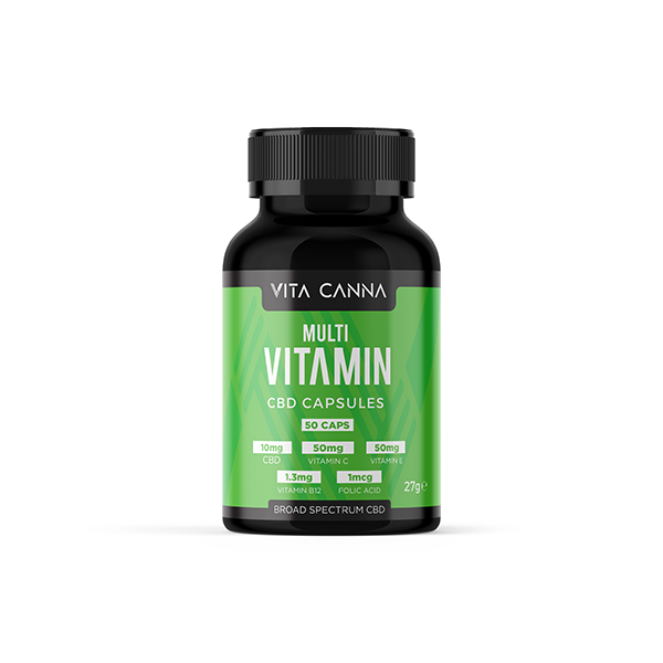 Vita Canna 500mg Broad Spectrum CBD Vegan Capsules - 50 Caps - Multi Vitamin